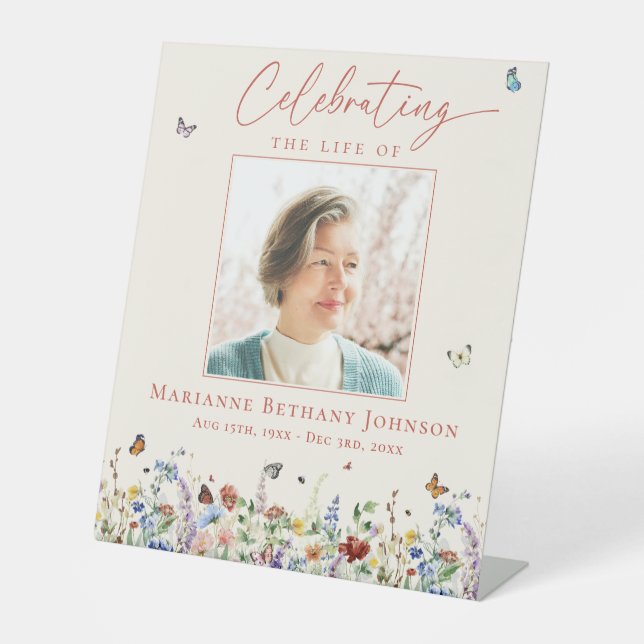 Signe De Table Funérailles commémoratives du fleur sauvage (Recto)