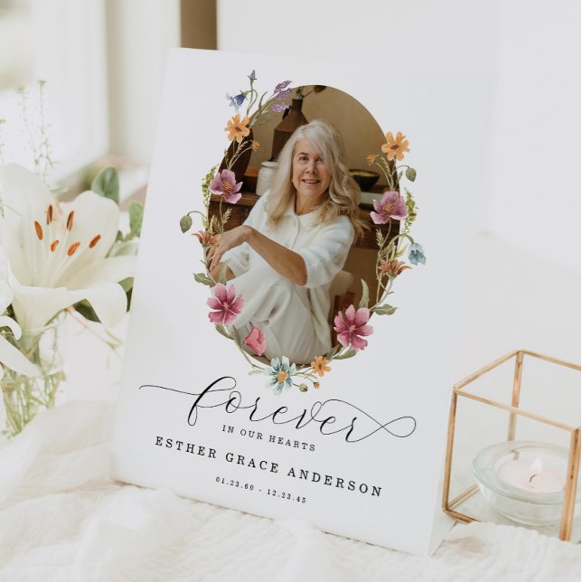 Signe De Table Funérailles fleurs sauvages Pour Toujours Dans Nos (Créateur téléchargé)
