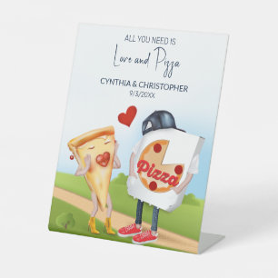 Signe De Table Funny Fête des mariées de pizza