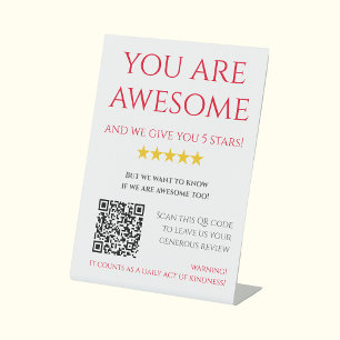 Signe De Table Funny personnalisé QR Code Business Logo Review ro
