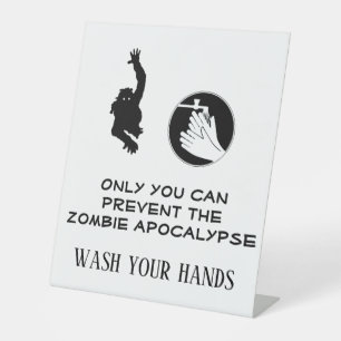 Signe De Table Funny Zombie Laver Mains Restaurant Salle de bain