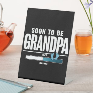 Signe De Table Futur Grand-Père Homme Prévu 2025 Nouveau Grand-Pè