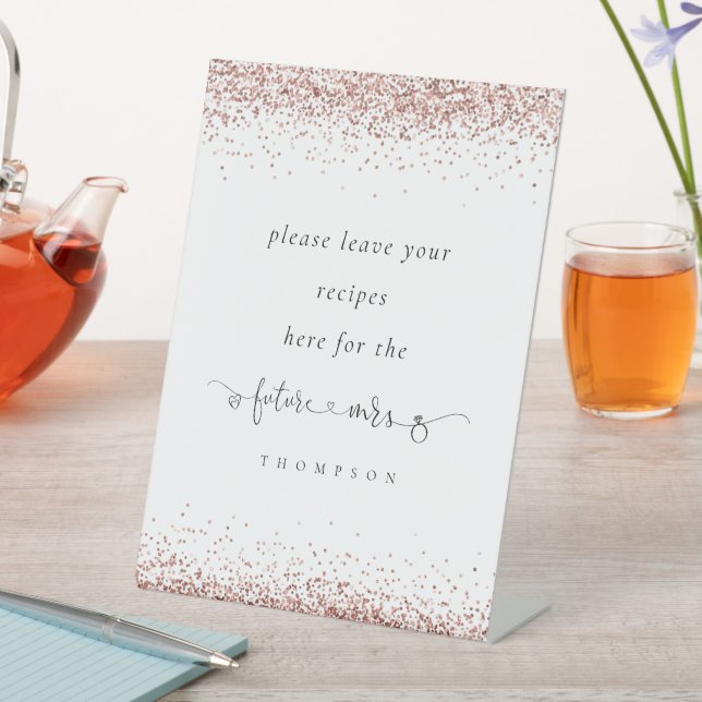 Signe De Table Futur Mme Rose Parties scintillant d'or Recettes d (In SItu)