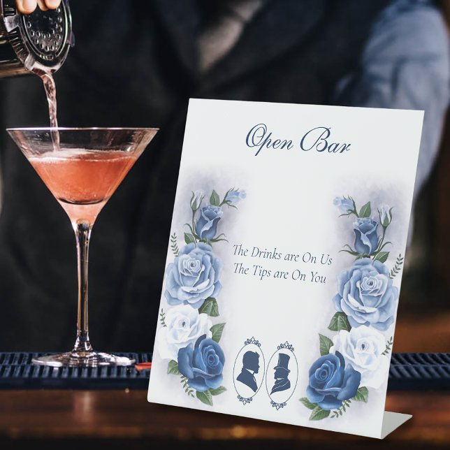 Signe De Table Gay Grooms Regency Roses bleus (Créateur téléchargé)