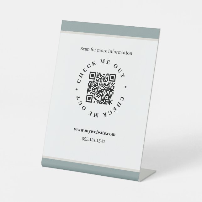 Signe De Table Générateur de code QR (Recto)