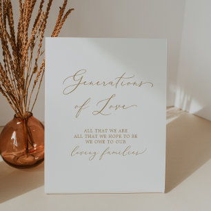 Signe De Table Génération Delicate Gold Calligraphie de l'amour