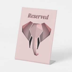 Signe De Table Géométrie Réservée Tête d'éléphant