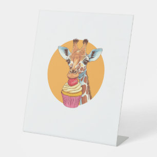 Signe De Table Girafe avec Cupcake