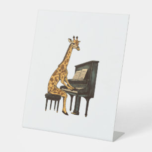 Signe De Table Girafe Mignonne Jouant du Piano Girafes Musicien M