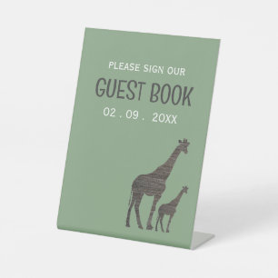 Signe De Table Giraffe Safari d'argile, Mariage rustique