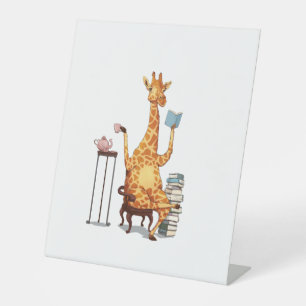 Signe De Table Giraffes, livres et cadeaux de thé
