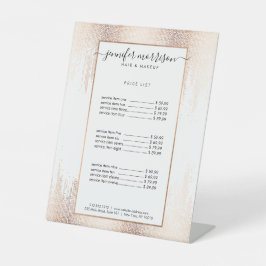 Signe De Table Glam Script Rose Gold Confetti Pluie