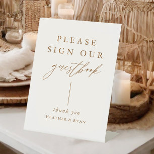 Signe De Table Gold Calligraphy S'Il Vous Plaît Signer Notre Livr