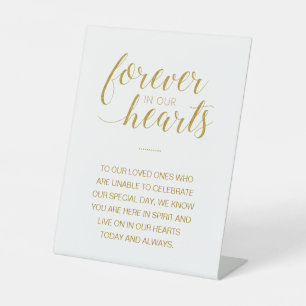 Signe De Table Gold Forever dans nos coeurs Mariage commémoratif