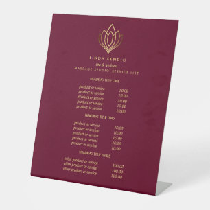 Signe De Table Gold Lotus Ruby Spa & Salon Tarifs et Prestation