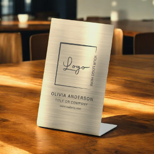 Signe De Table Gold Minimalist logo professionnel moderne