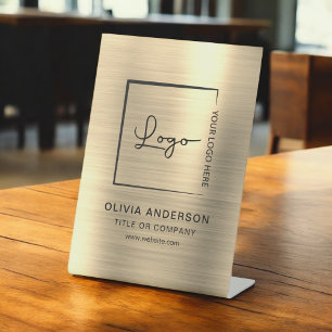 Signe De Table Gold Minimalist logo professionnel moderne