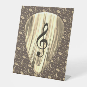 Signe De Table Golden Plectron - Design élégant pour les mélomane