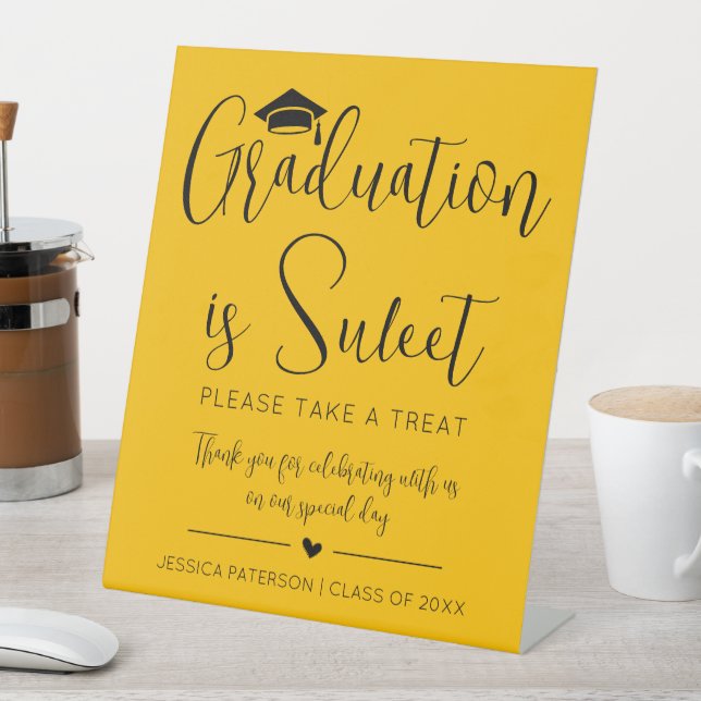 Signe De Table Golden Yellow Graduation est doux Script minimal (In SItu)