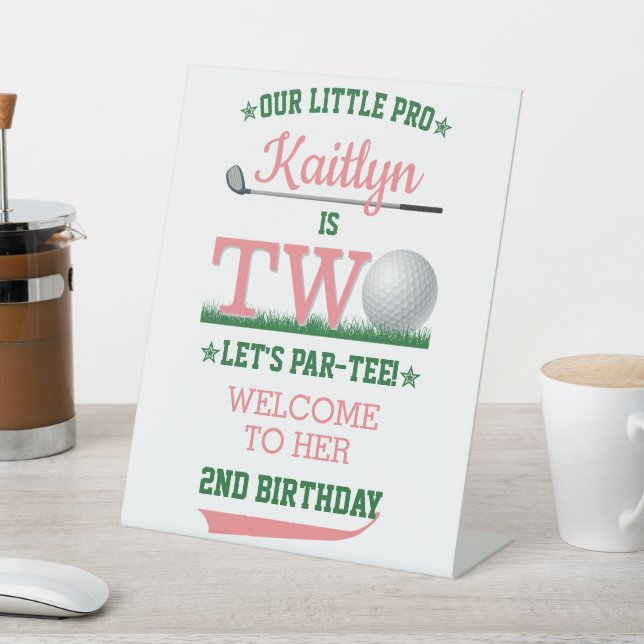 Signe De Table Golf PAR-TEE 2e anniversaire Bienvenue (In SItu)