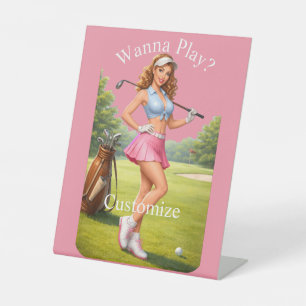 Signe De Table Golfeuse féminine en forme Thunder_Cove
