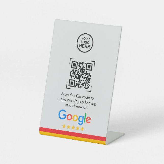 Signe De Table Google Avis | Business Review Link QR Code (Recto)