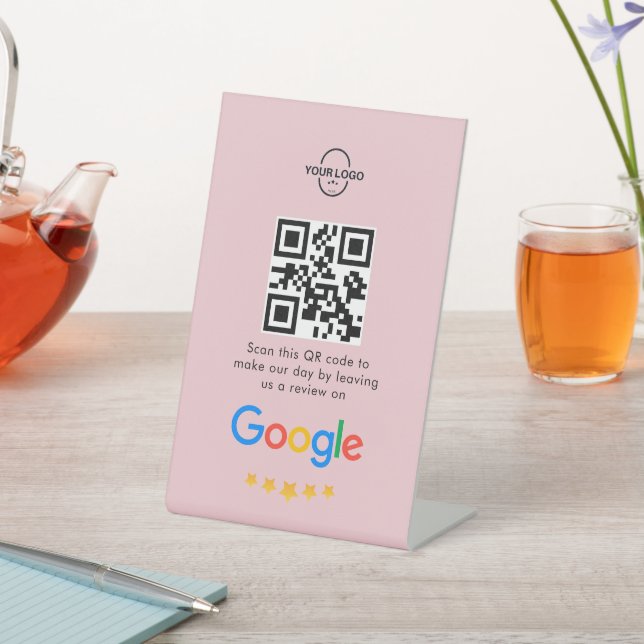 Signe De Table Google Avis | Business Review Link QR Code (In SItu)
