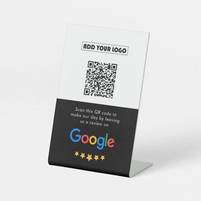 Signe De Table Google Avis | Business Review Link QR Code (Recto)