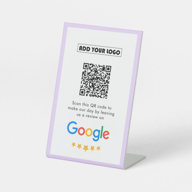 Signe De Table Google Avis | Business Review Link QR Code (Recto)