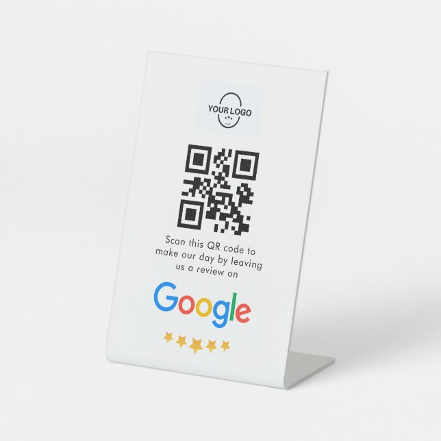 Signe De Table Google Avis | Business Review Link QR Code (Recto)