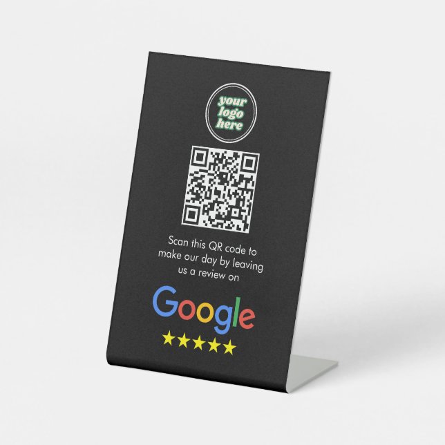 Signe De Table Google Avis | Business Review Link QR Code (Recto)