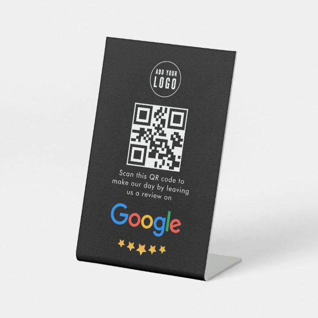 Signe De Table Google Avis | Business Review Link QR Code (Recto)
