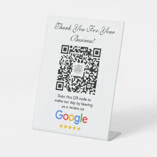 Signe De Table Google Avis | Business Review Link QR Code