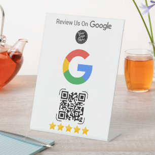 Signe De Table Google Review Entreprise avec QR