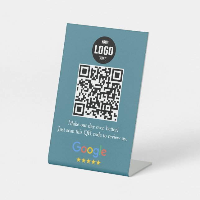 Signe De Table Google Review QR Code Pedestal Sign for Business (Recto)