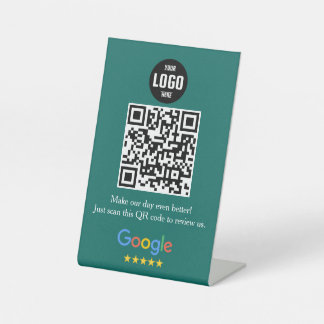 Signe De Table Google Review QR Code Pedestal Sign for Business