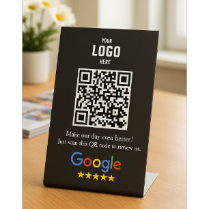 Signe De Table Google Review QR Code Pedestal Sign for Business