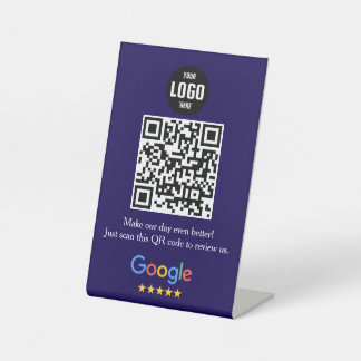 Signe De Table Google Review QR Code Pedestal Sign for Business