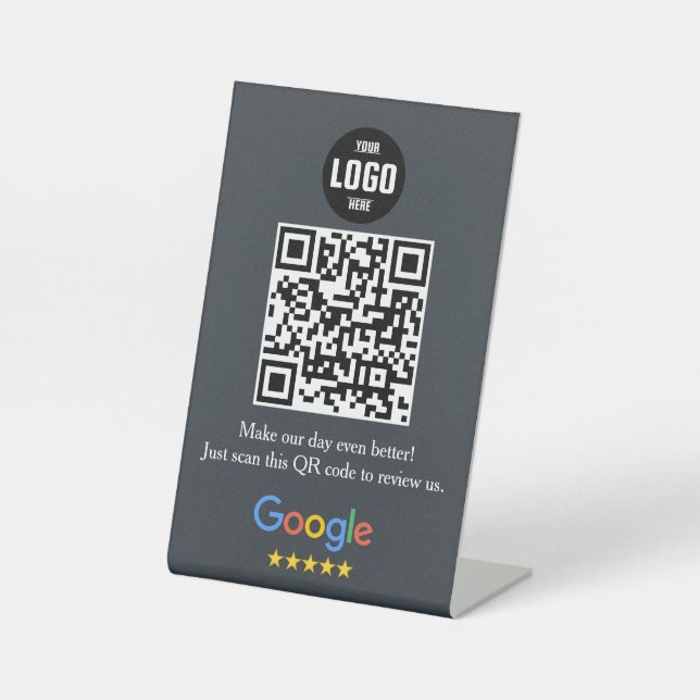 Signe De Table Google Review QR Code Pedestal Sign for Business (Recto)