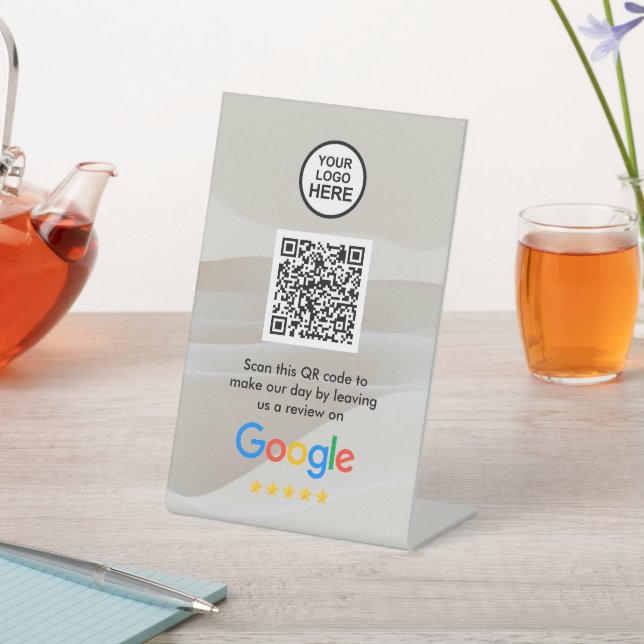 Signe De Table Google Reviews | Business Review Link QR Code (In SItu)