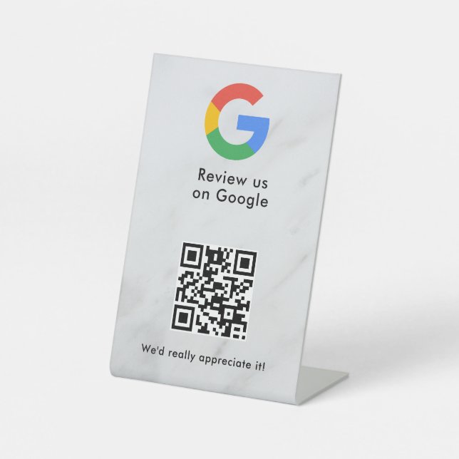 Signe De Table Google reviews qr code tabletop sign (Recto)