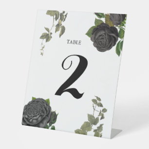 Signe De Table Gothique Halloween Rose Mariage blanc Numéro de ta