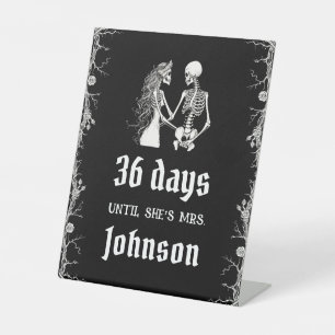 Signe De Table Gothique Halloween Squelette Jours Jusqu'À Ce Qu'E