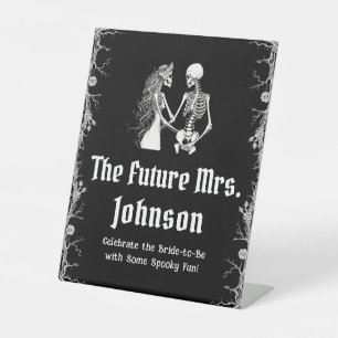 Signe De Table Gothique Halloween Squelette Le Futur Mme Sign