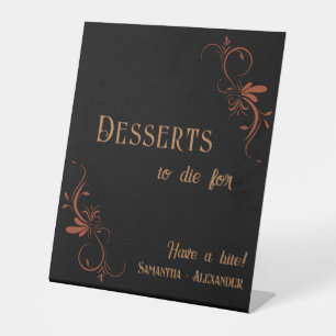 Signe De Table Gothique Whimsigoth Cuivre Desserts Mariage
