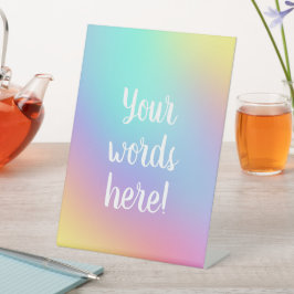 Signe De Table Gradient arc-en-ciel Pastel Freeform