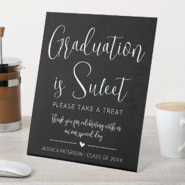 Signe De Table Graduation est doux minimaliste noir blanc Script