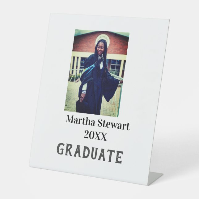 Signe De Table Graduation photo name year class university simple (Recto)