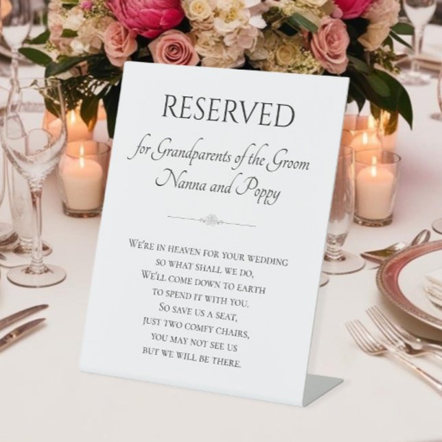 Signe De Table Grand-parents de Groom Memorial dans le ciel Maria (Créateur téléchargé)