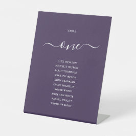 Signe De Table Graphique de table de mariage chic violet